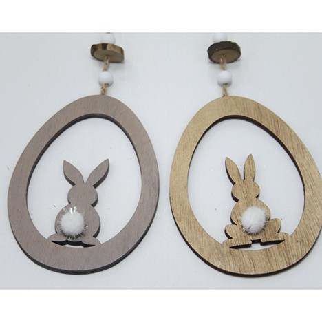 Woodenhanger 'Wooden egg with bunny' 24x9x2,2cm
