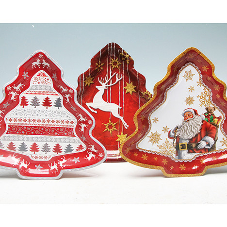 Biscuitplate 'tree', cardboard,set of 2,31x30cm