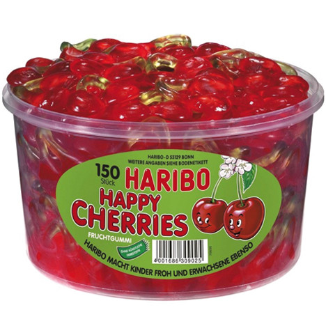 Food Haribo round tin happy cherries 150 pcs.