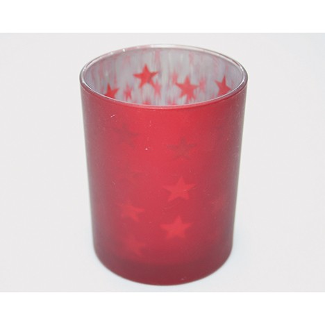 Wind light glass 'red stars', matt metallized