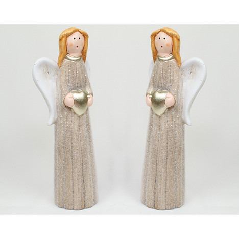 Ceramic angel 18,5x5,5cm with glitter dress