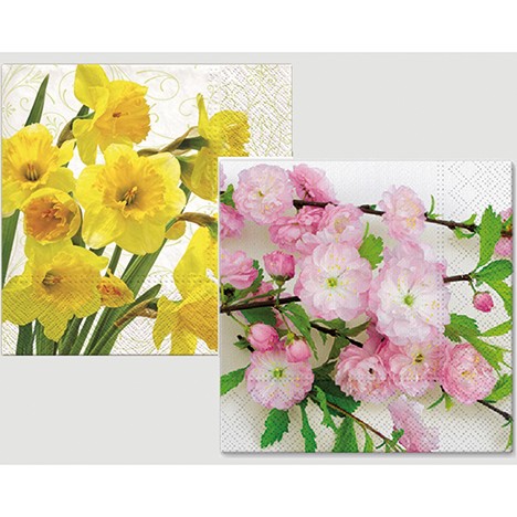 Premium Napkins 'Flowers Spring' 20er 33x33cm