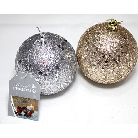 Tree ball glitter stars 8cm gold/silver assorted