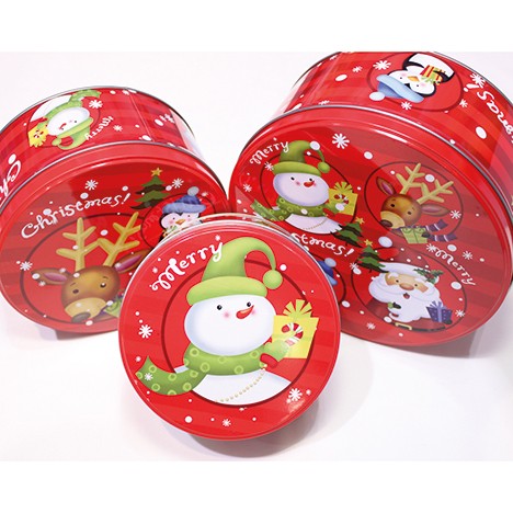 Biscuit tins 'children's motif' set of 3 metal