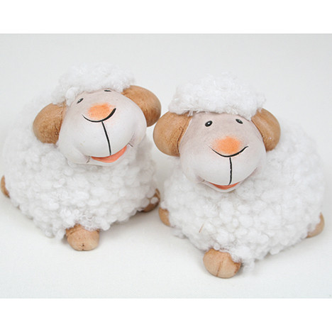 Sheep with cuddly fur and 6,5x5,5cm 2 assorted
