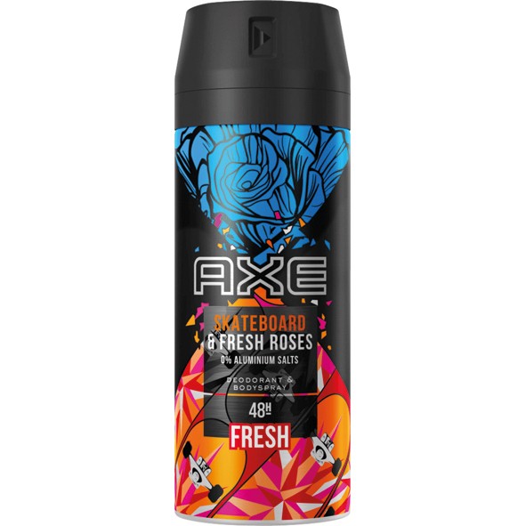 Axe Bodyspray 150ml Skateboard Fresh Rose