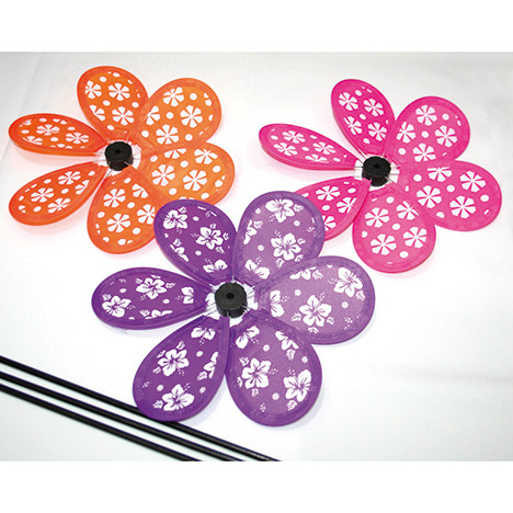 Windrad 20x31cm, in Blumenform und Trendfarben