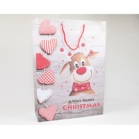 Gift bag 'Funny Rudolph' 35x25cm, XL size