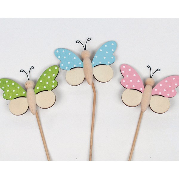 Flower pin 'Butterfly' wood 34x8cm
