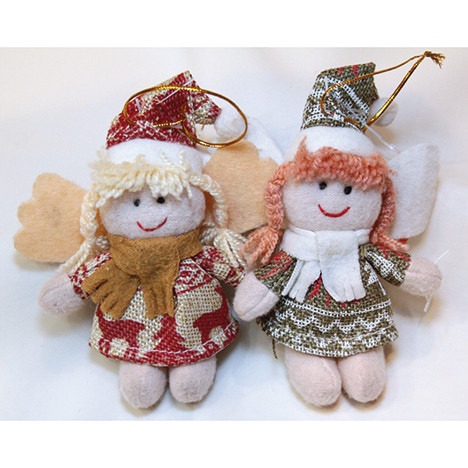Plush angel, 13x10x4cm 2 designs assorted