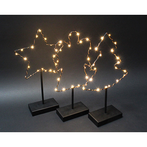 LED metalfigure with wire lightchain, 20 LED