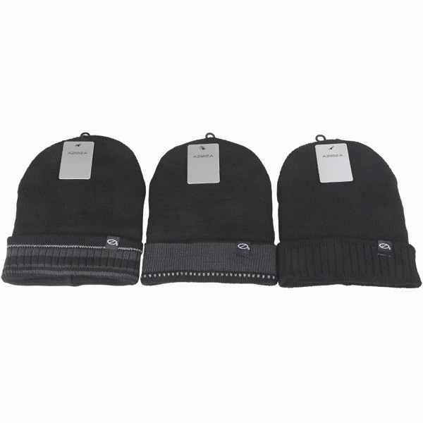 Winter Men Hat dark colors 3fold assorted