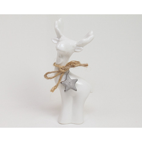 Dolomite moose white 11x5x4cm deco. with star