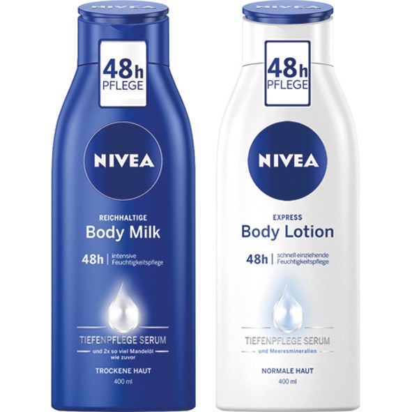 Nivea milk / lotion 400ml 8pcs mixed carton