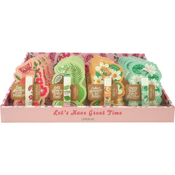 Lippenbalsam auf Blisterkarte 4 Düfte 48er Displ.