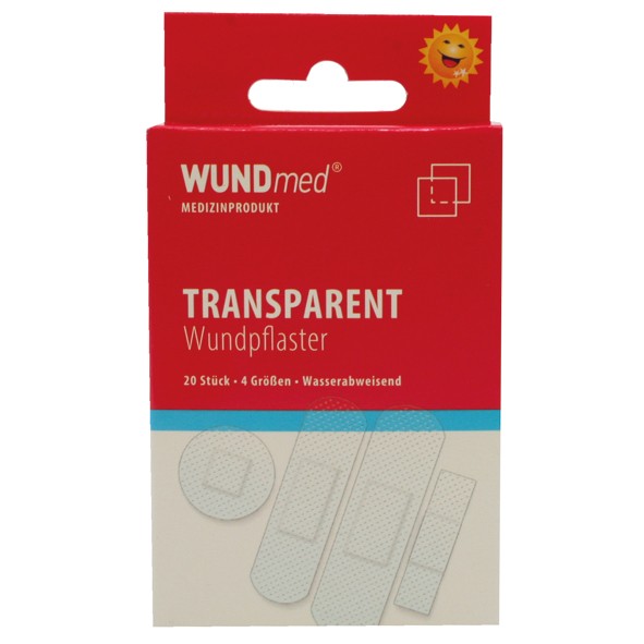 Bandage 20pcs in 4 sizes assorted, transparent