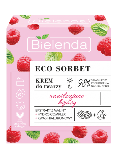 ECO SORBET Raspberry -face cream moisturizing and soothing, 50 ml