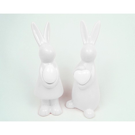 Rabbit XL 16x7x6cm with heart or egg of Dolomite
