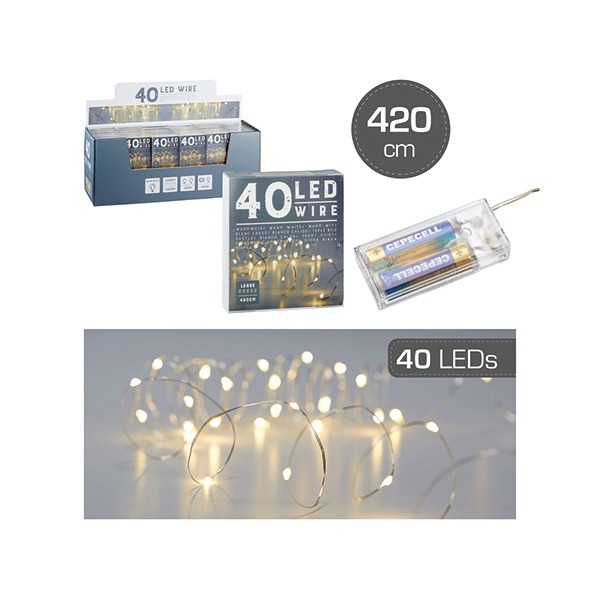 Light chain wire / micro, 40 LED, 420cm, in