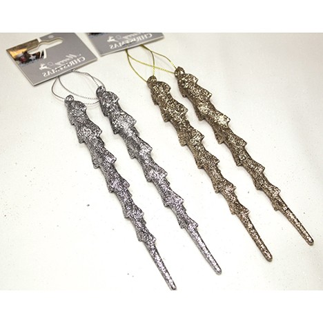 Kunststoffaufhänger Eiszapfen 2er Set 19x1,5cm
