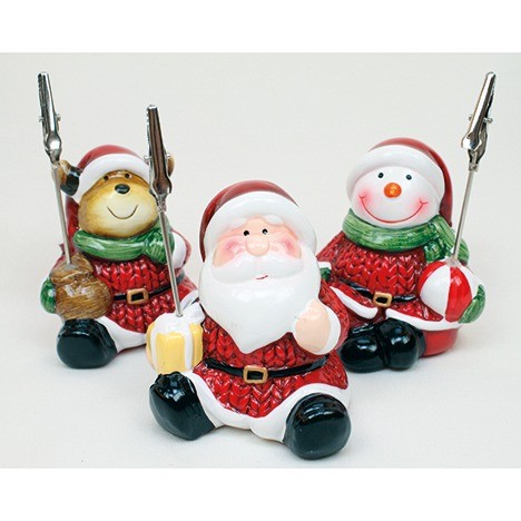 Card holder 10x6,5x6cm Santa, moose, snowman