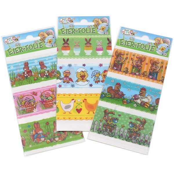 Easter egg shrink film set of 3, cool Easter