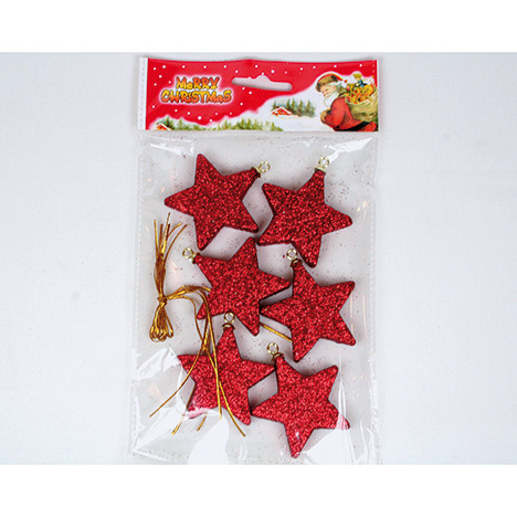 Stars Polyfoam Set of 6 with hanger 5x5x1cm