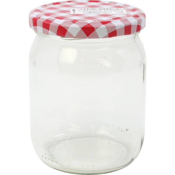 Preserving jar/break jar with chequered lid 540ml