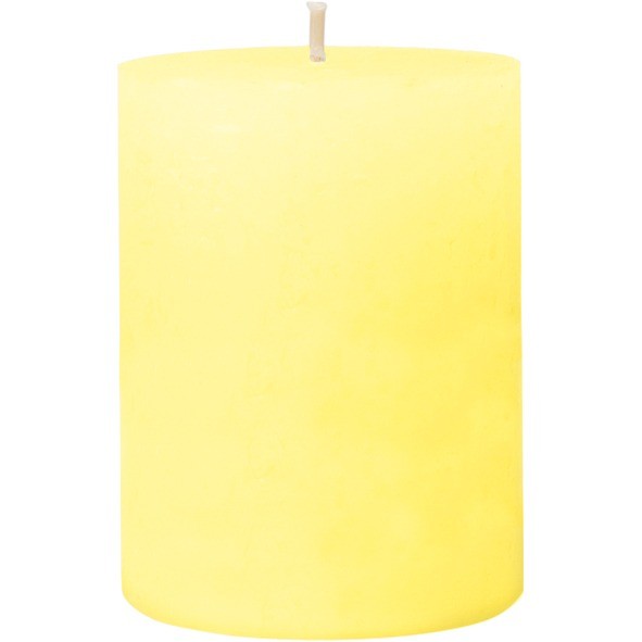 Kerze Rustic Safe Candle 80x60mm Pastellgelb
