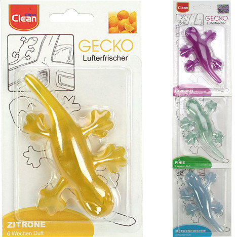 Air Freshener CLEAN Gecko 10x6x1.5cm w/ Suction