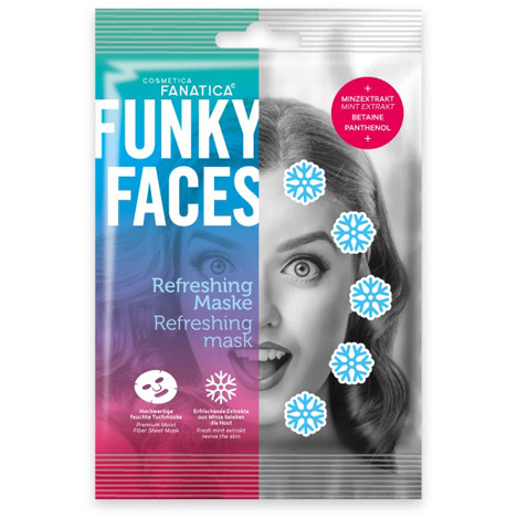 FUNKY FACES Tuchmaske fürs Gesicht 'Erfrischung'