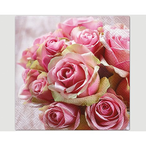 Servietten Premium 'Rosen' 20er 33x33cm