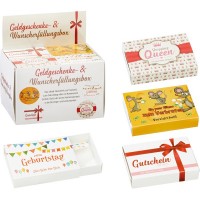 Geldgeschenk Box, bunt, 4/s, 24 Stück im Display Geldgeschenk Box, bunt, 4/s, 24 Stück im Display