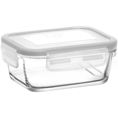 Glass container with lid 400ml, 13x9,5x6cm