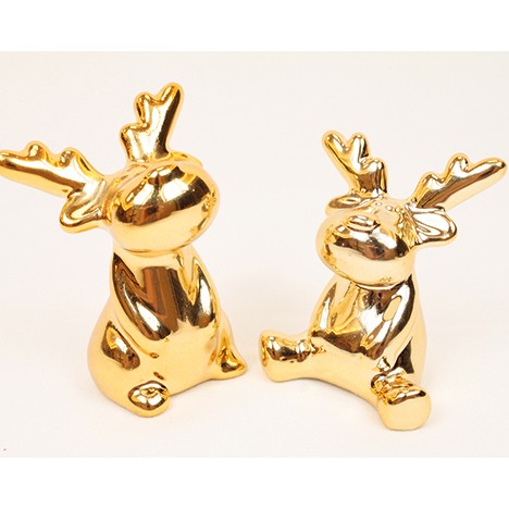 Dolomite moose 6,5x5x4cm gold chrome plated