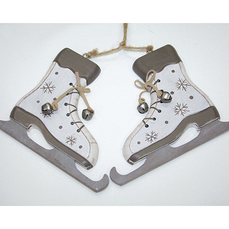 Wooden ice skate XL 12x10cm,20cm incl. hanger