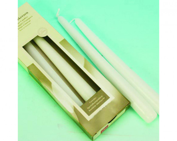 Taper Candles Set of 4 24,5x2,4 cm white,