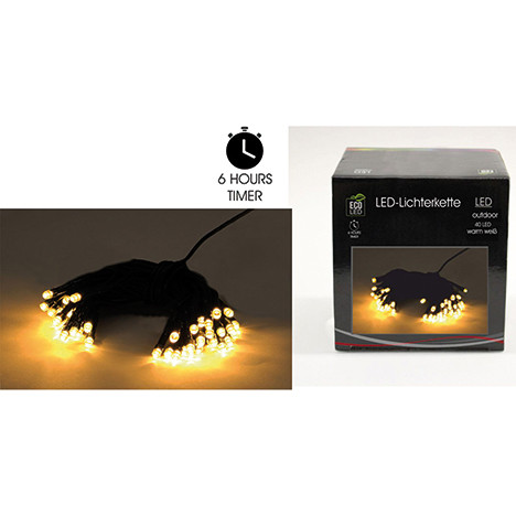 LED Lichterkette 40 LED warmweiß Außen (IP 44)