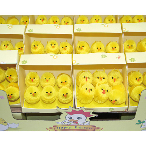 Chicks Plush Set of 6 6x6x6cm in col. Display