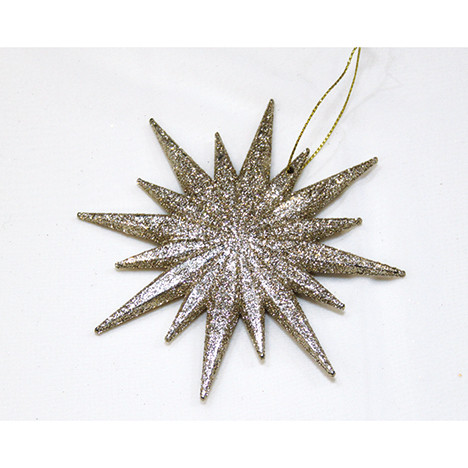 Hanger glitter star gold 12x12cm