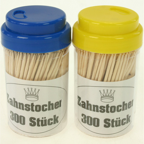 Zahnstocher 300er in Spenderdose 7x4cm,Farb sort.