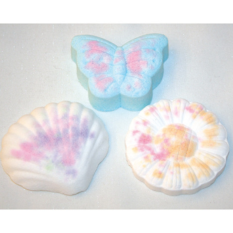 Bath bomb as flower, butterfly or shell, ca. 40g,