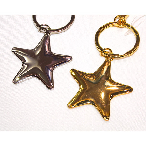 Key ring metal star 9x5cm