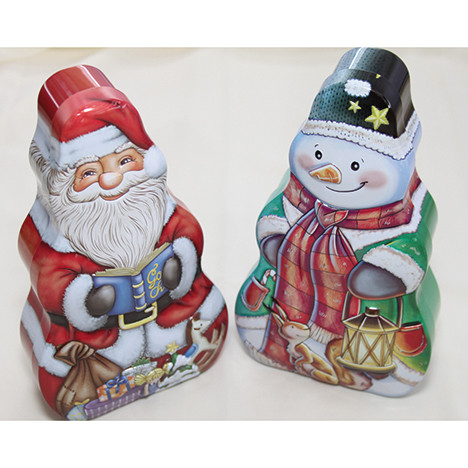 Metal box Santa and snowman 15x9cm