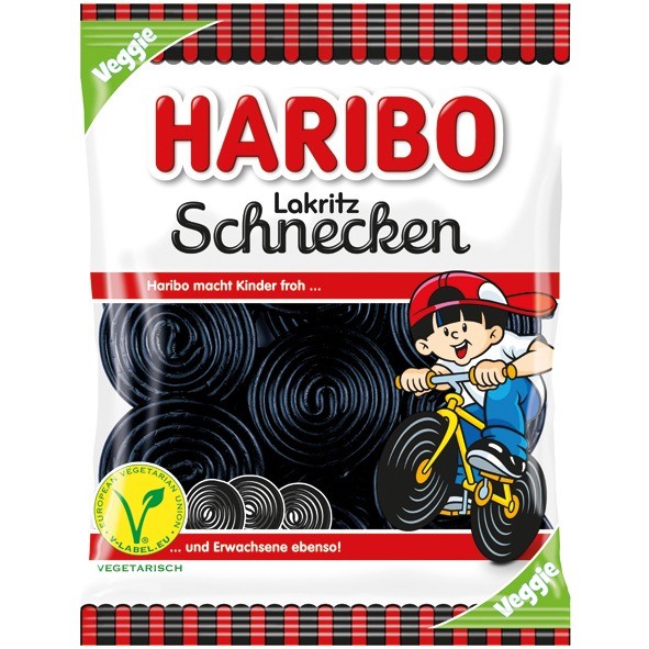 Food Haribo liquorice snails 175g