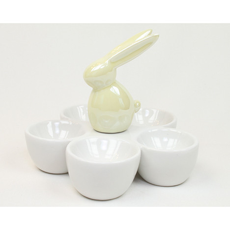 Egg holder with rabbit, XXL 17x14cm for 5 eggs