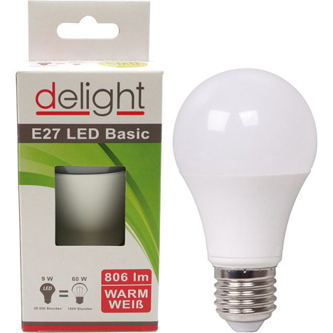 LED Birne Delight 9Watt, E27 Sockel