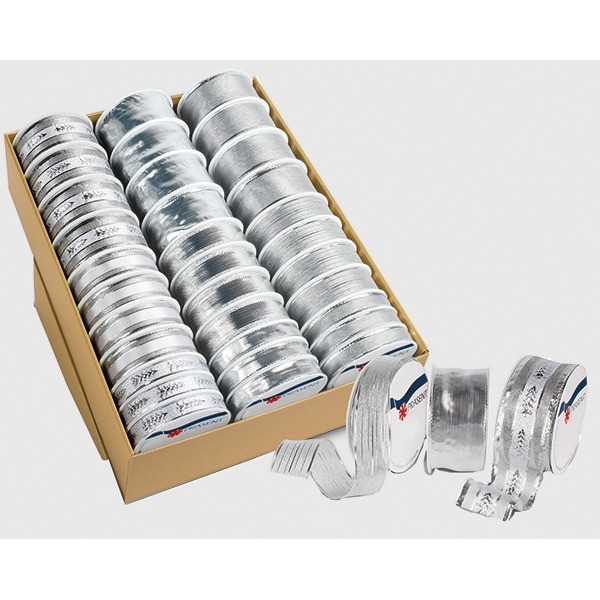 Gift ribbon LUXUS 3m on a roll in a display,