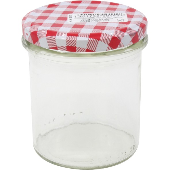 Preserving jar/break jar with chequered lid 346ml