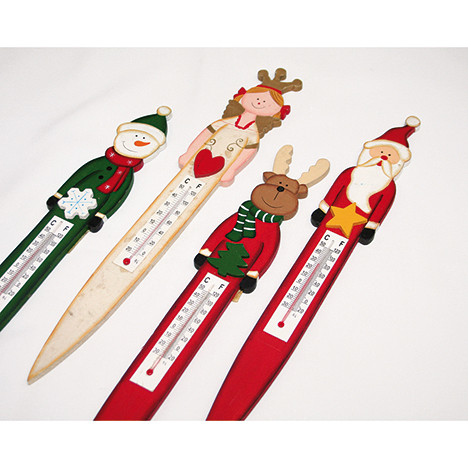 Wooden deco thermometer XL 28x 4,5cm